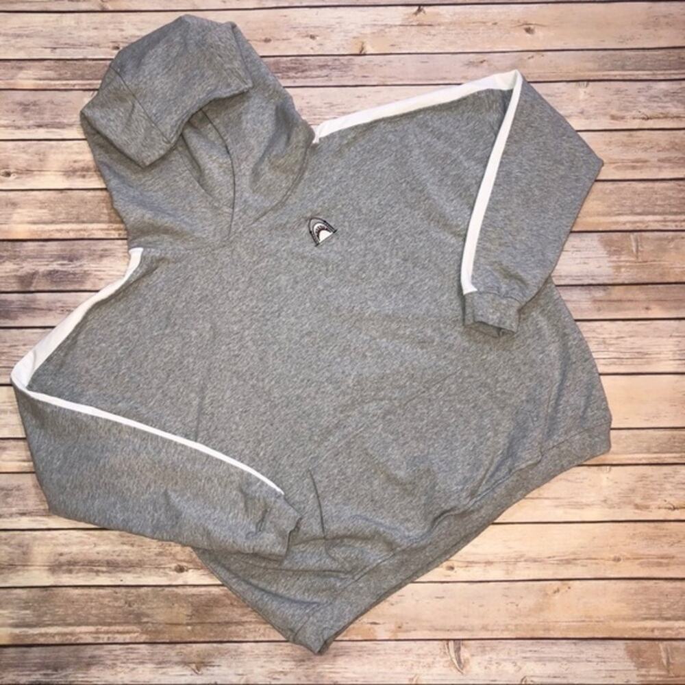 Tiger Shvrk Single Stripe Gray Hoodie Medium EUC